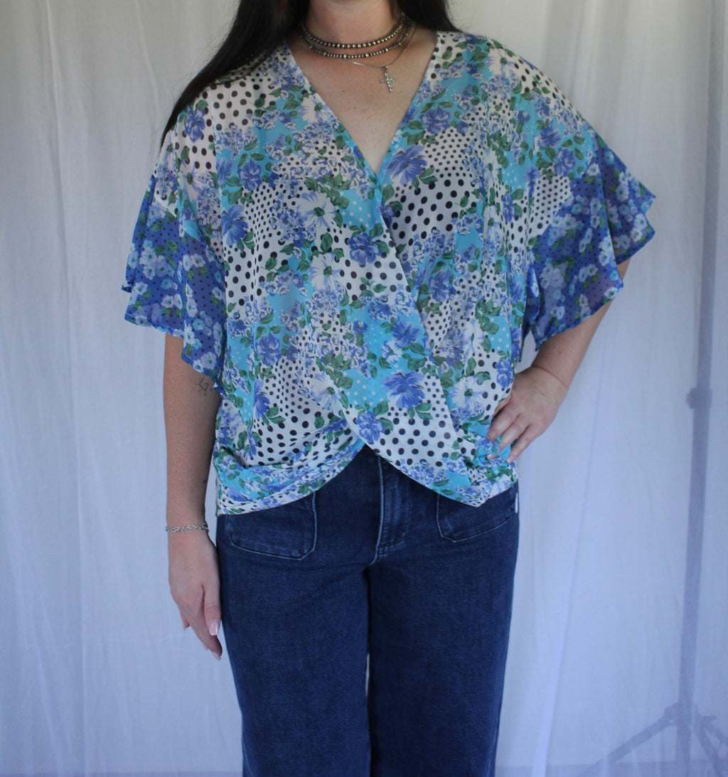 Dotty Bloom Sheer Blouse