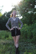 Denim & Lace Shorts- Blue and Black