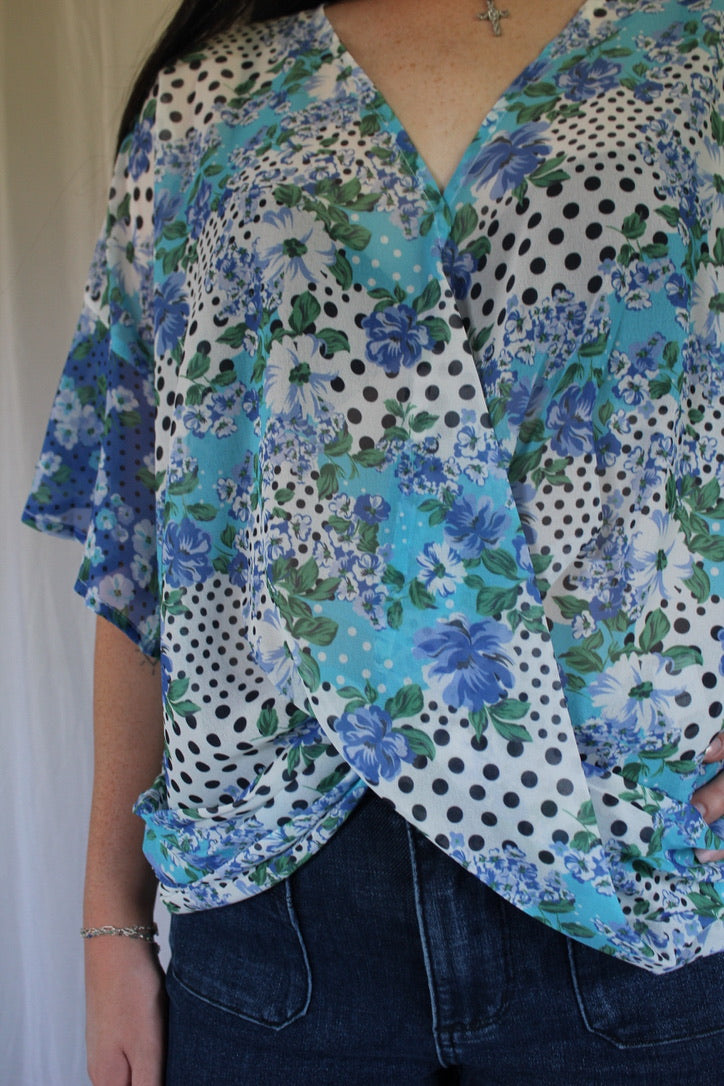 Dotty Bloom Sheer Blouse
