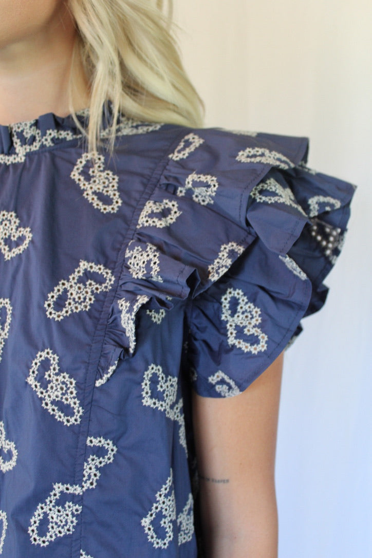 Lovely In Navy Blouse