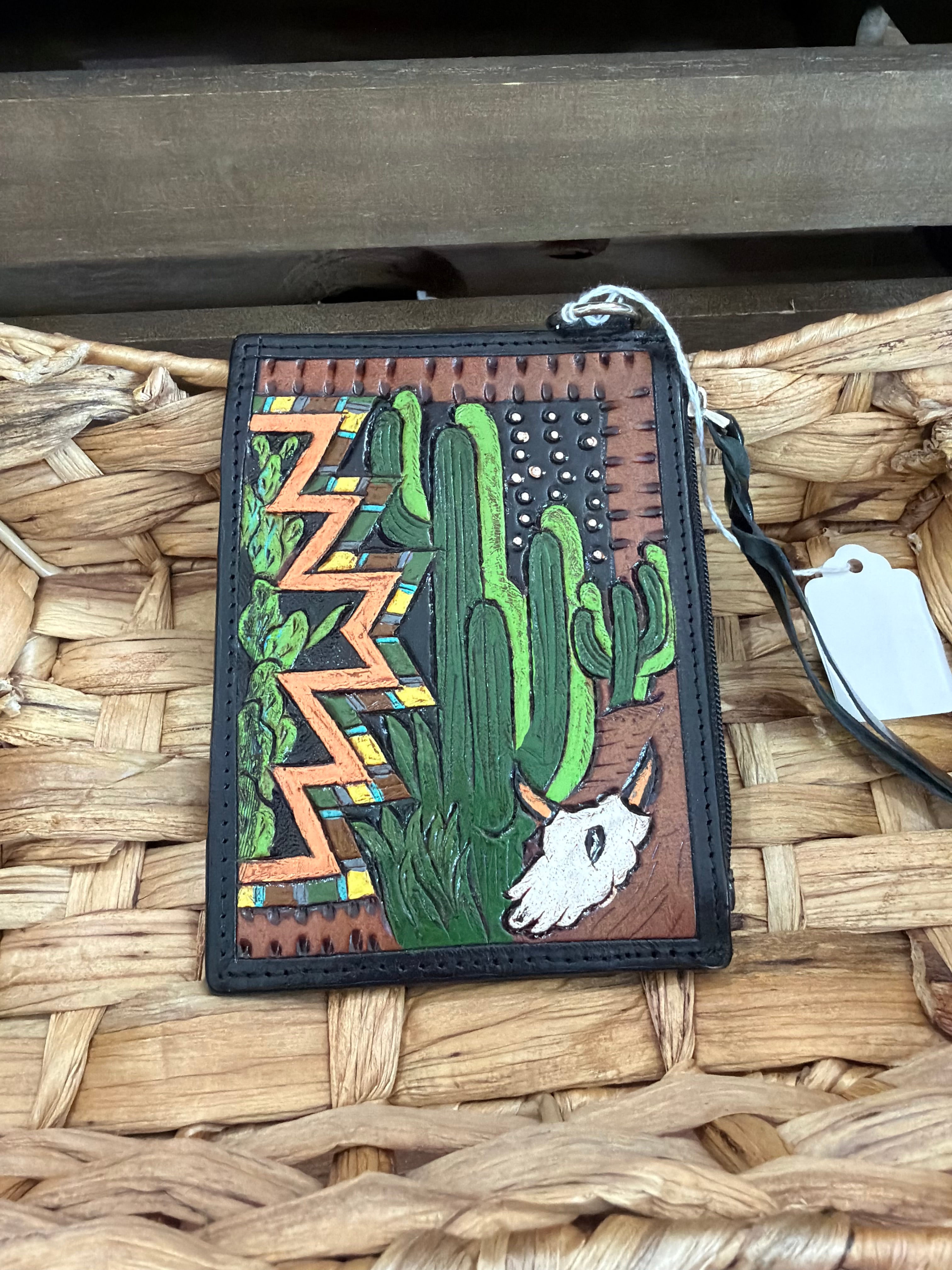 Leather Tooled Card Wallet