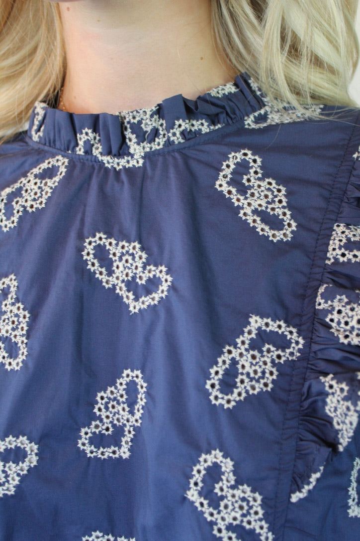 Lovely In Navy Blouse