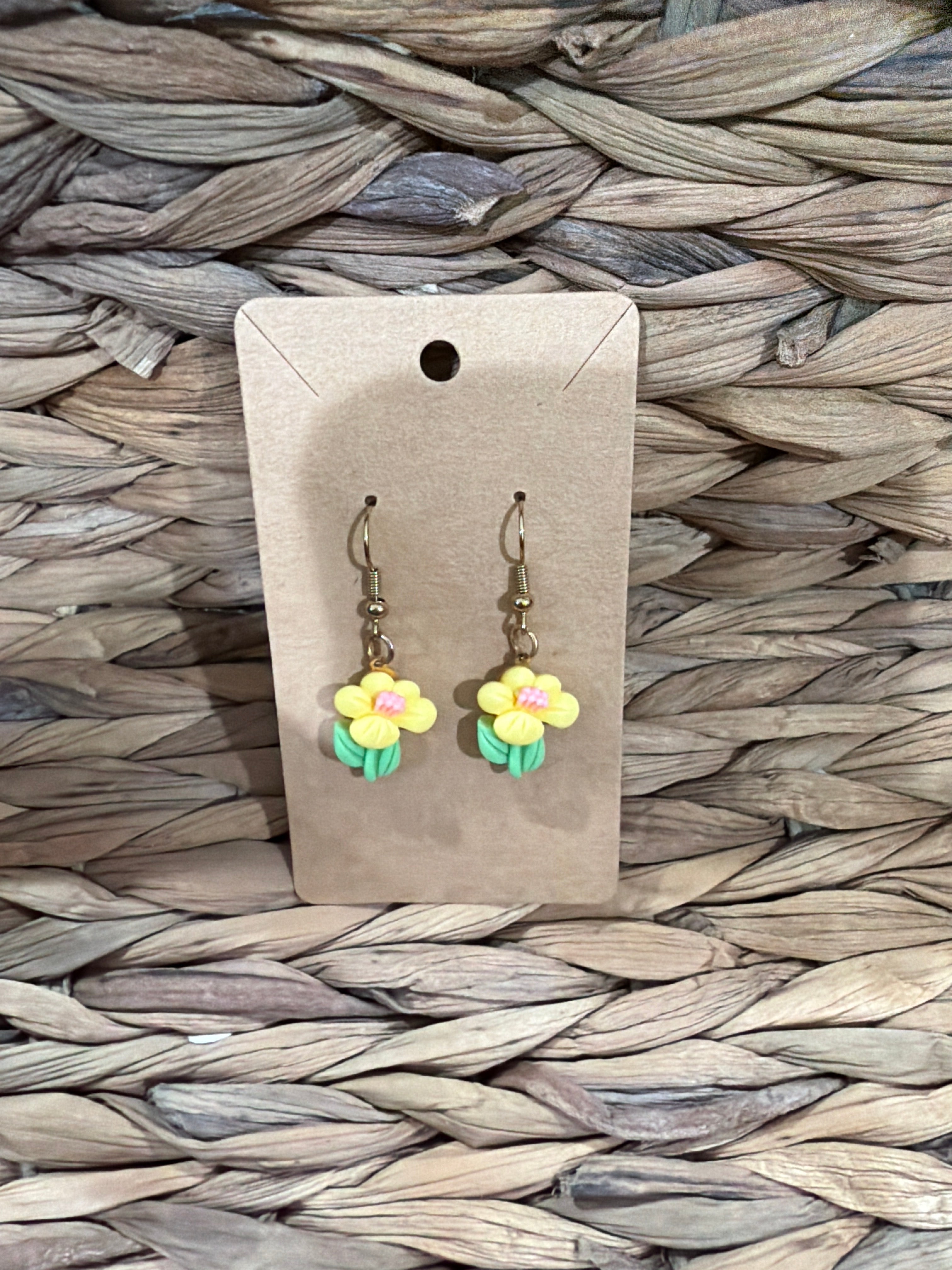 Yellow Flower Earrings