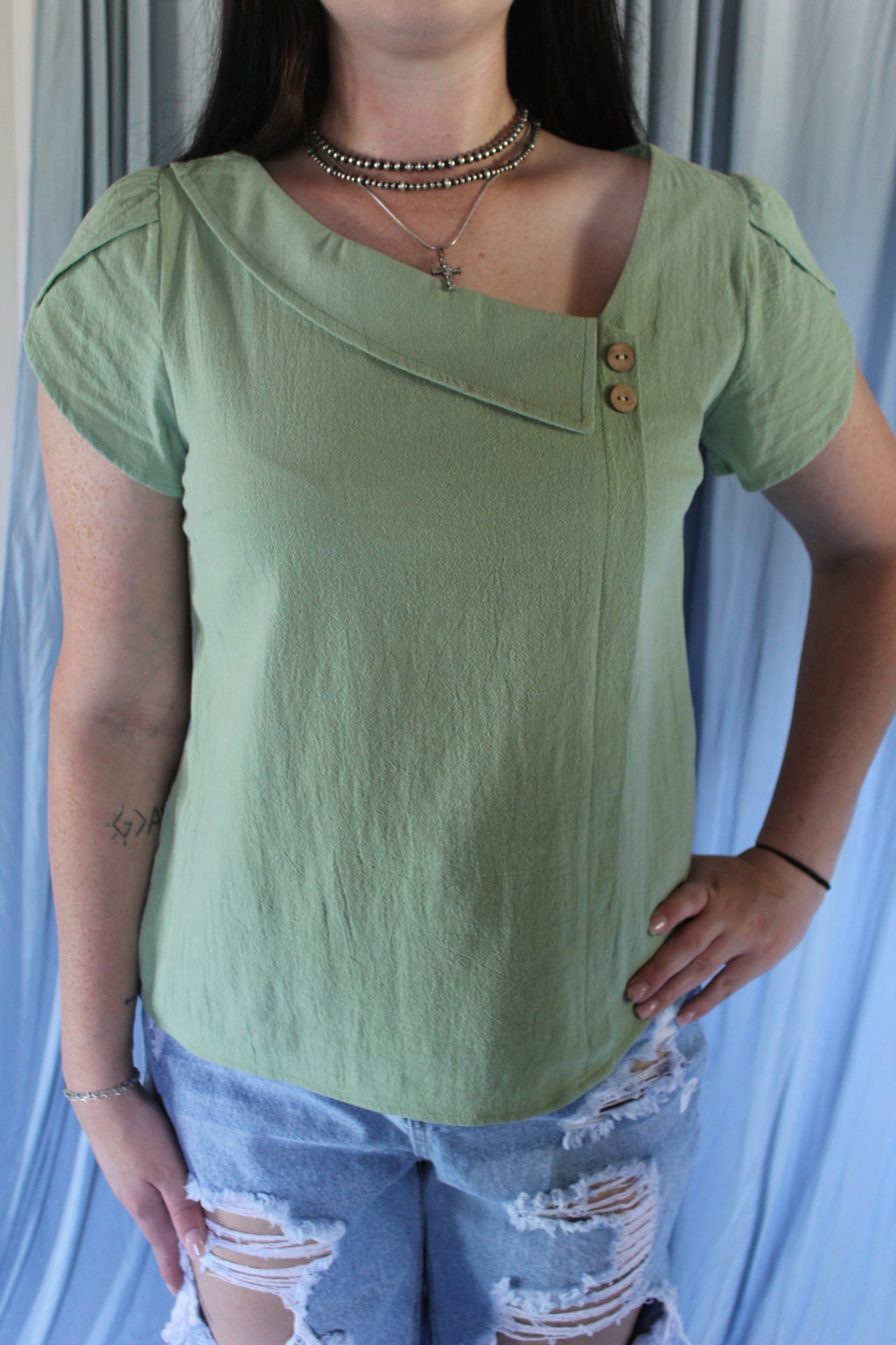 Sage Serenity Button top