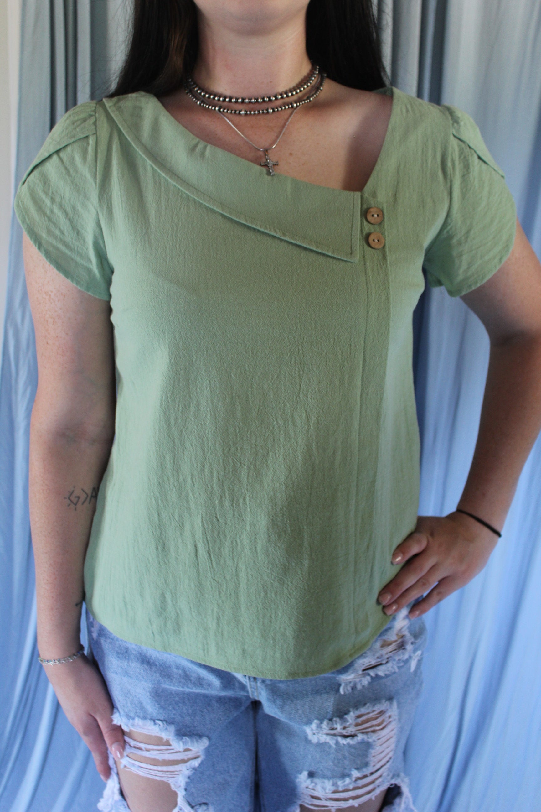 Sage Serenity Button top