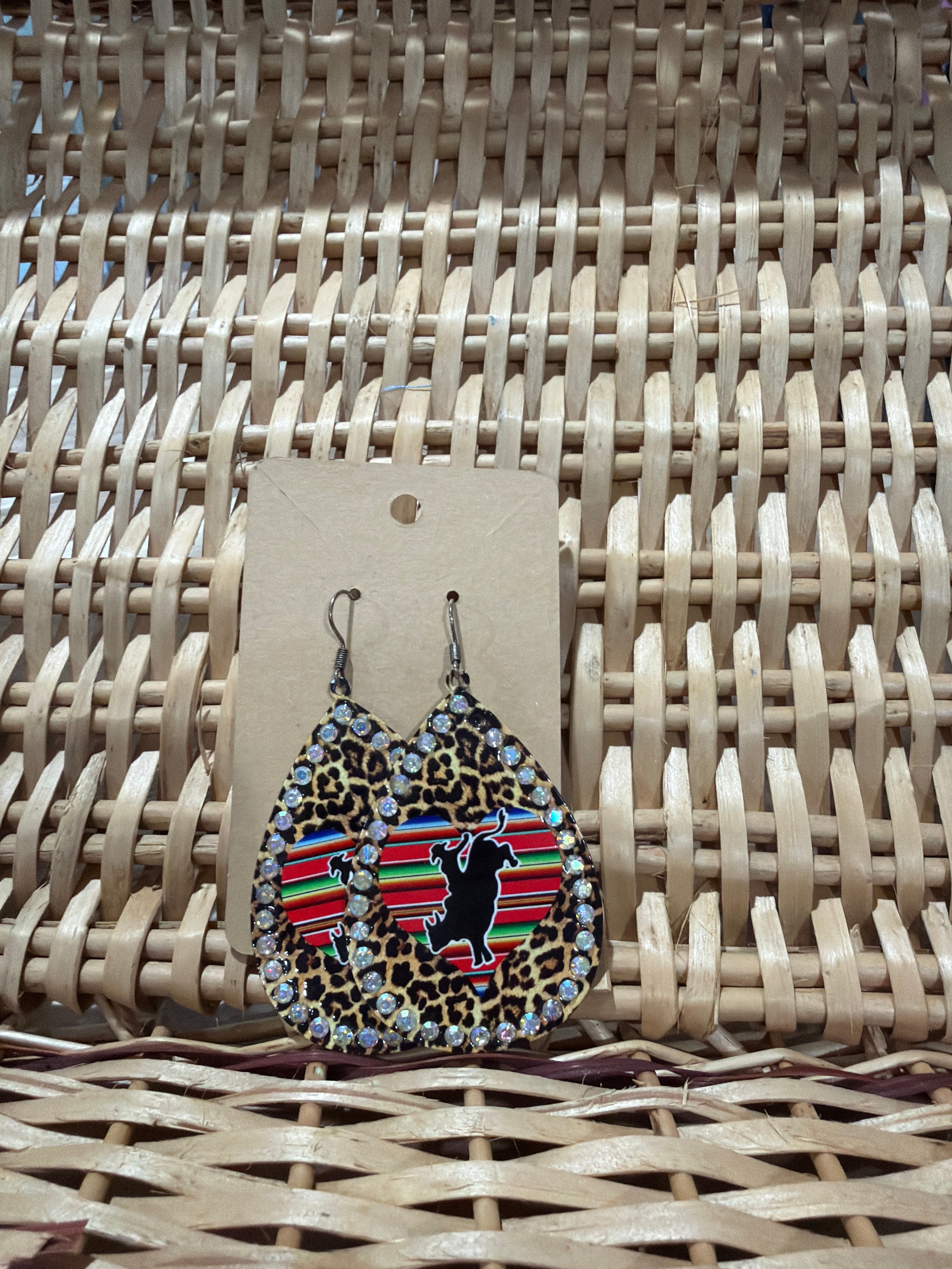 Bull Rider Oval Earrings