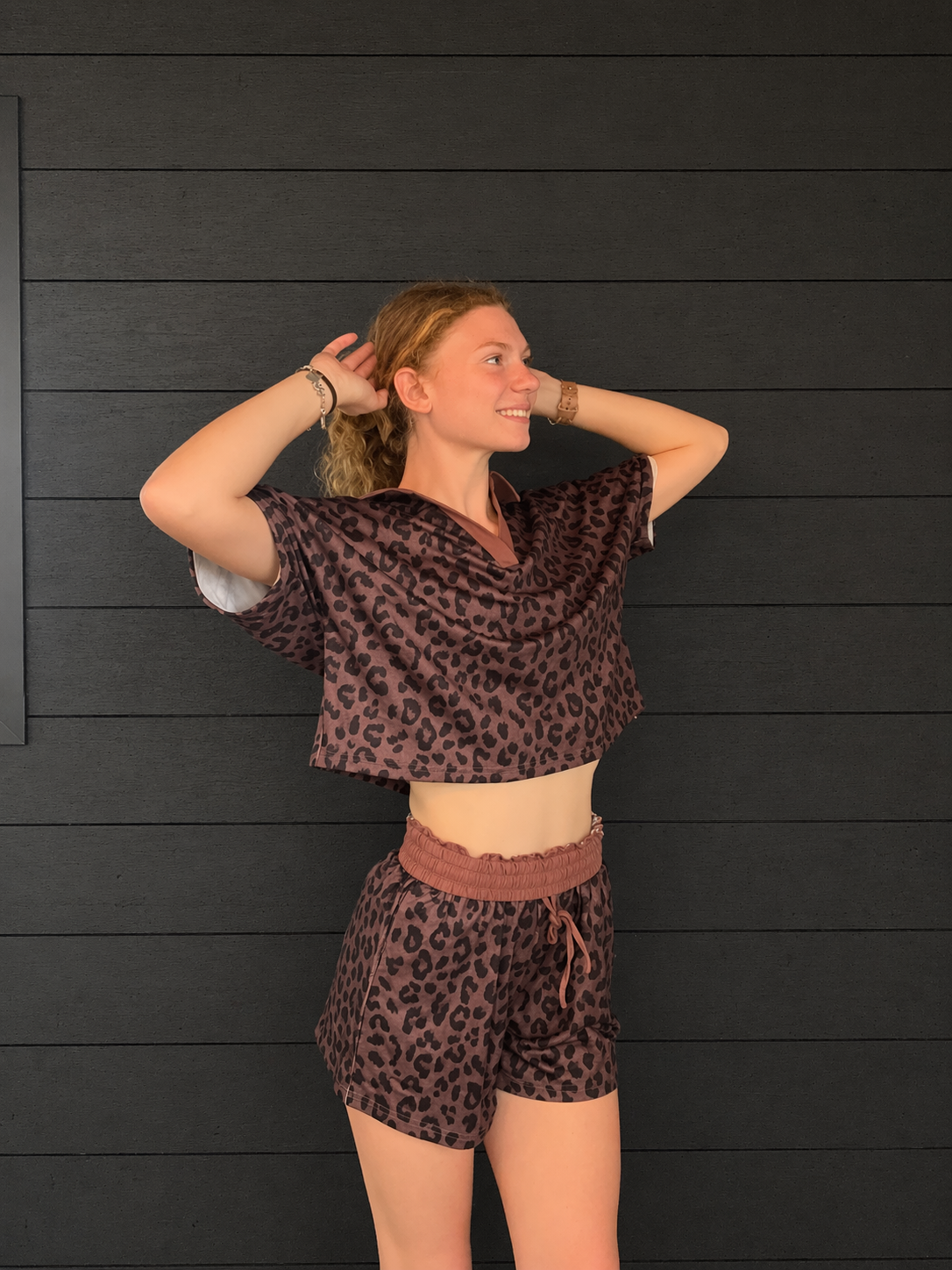 Leopard Luxe Collared V-Neck