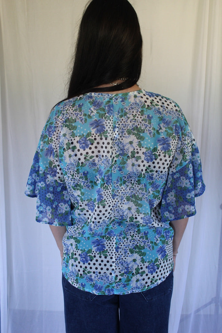 Dotty Bloom Sheer Blouse