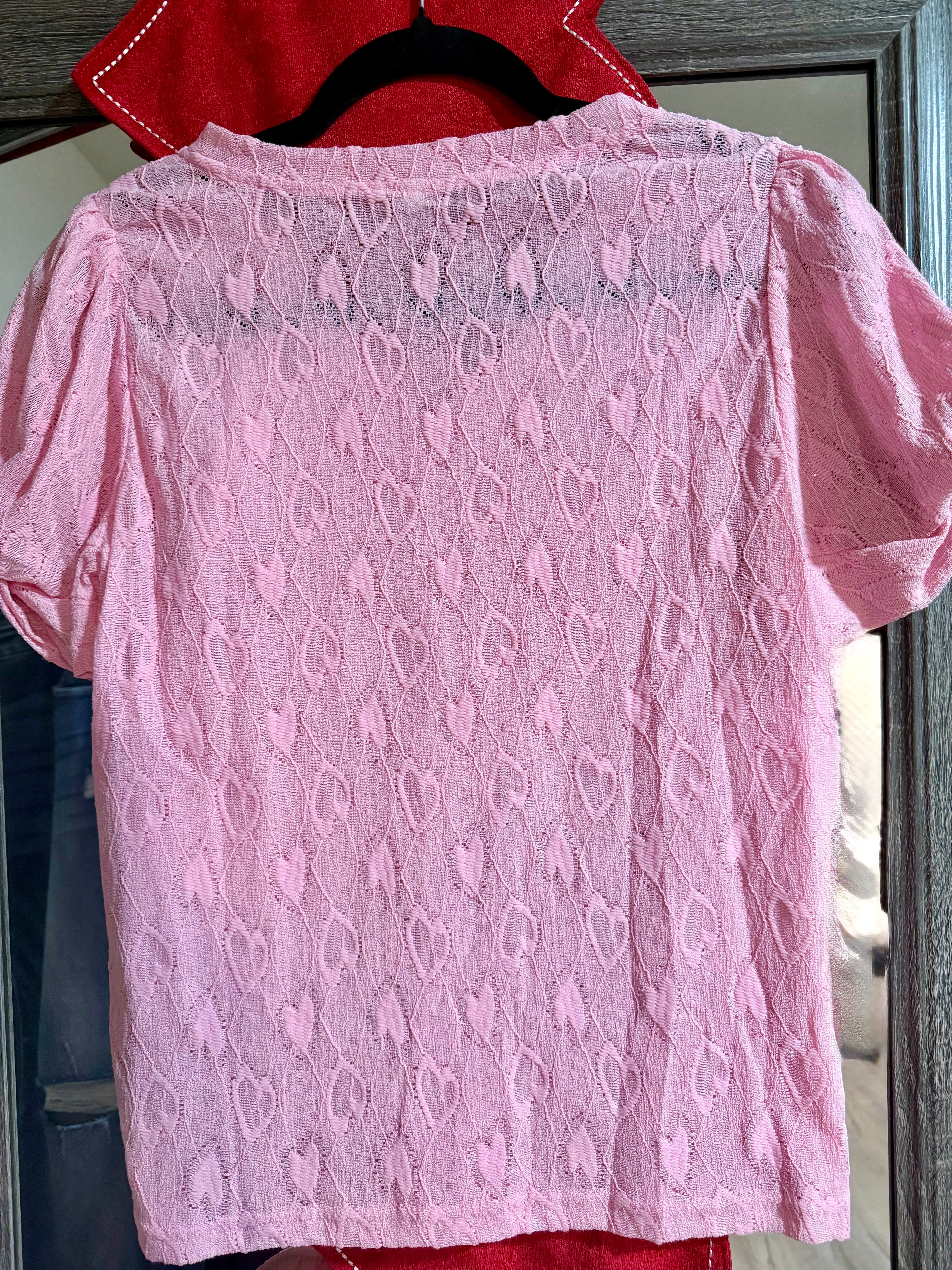Heart V-Neck Blouse