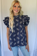 Lovely In Navy Blouse