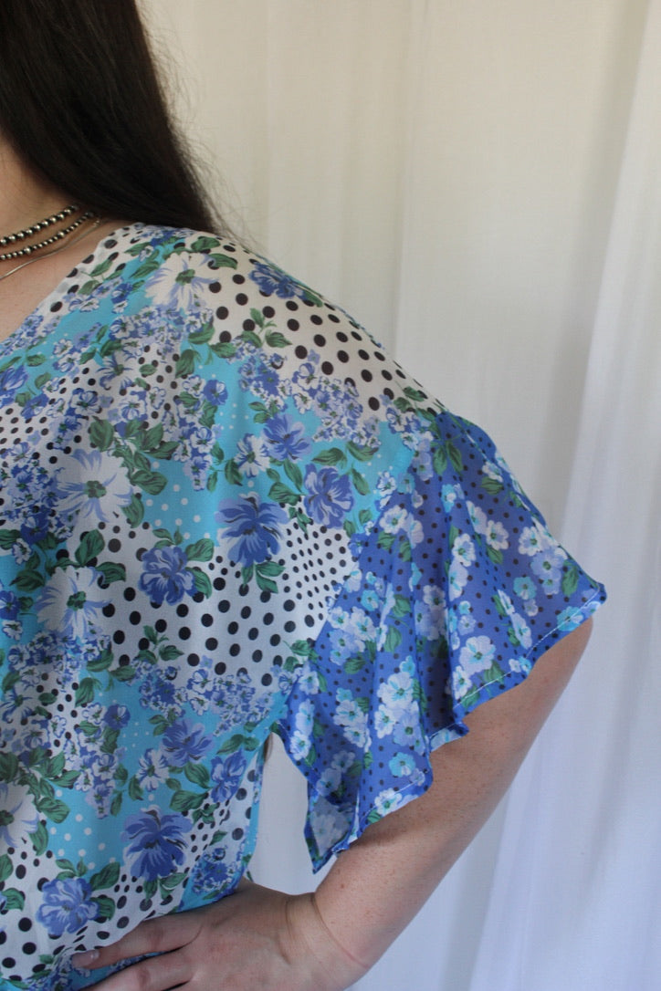 Dotty Bloom Sheer Blouse