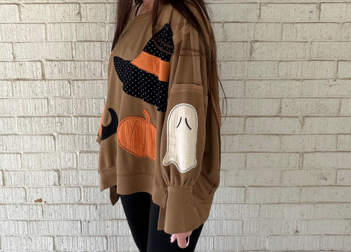 Patchwork Halloween Pullover