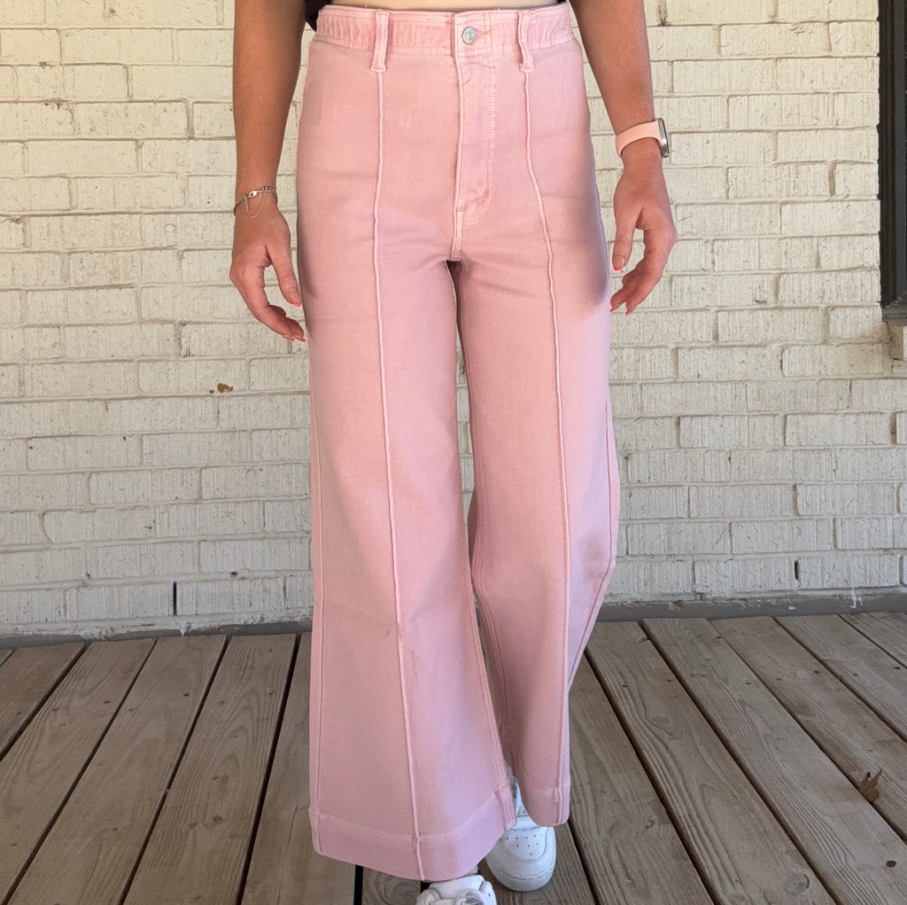 High Rise Pink Jeans