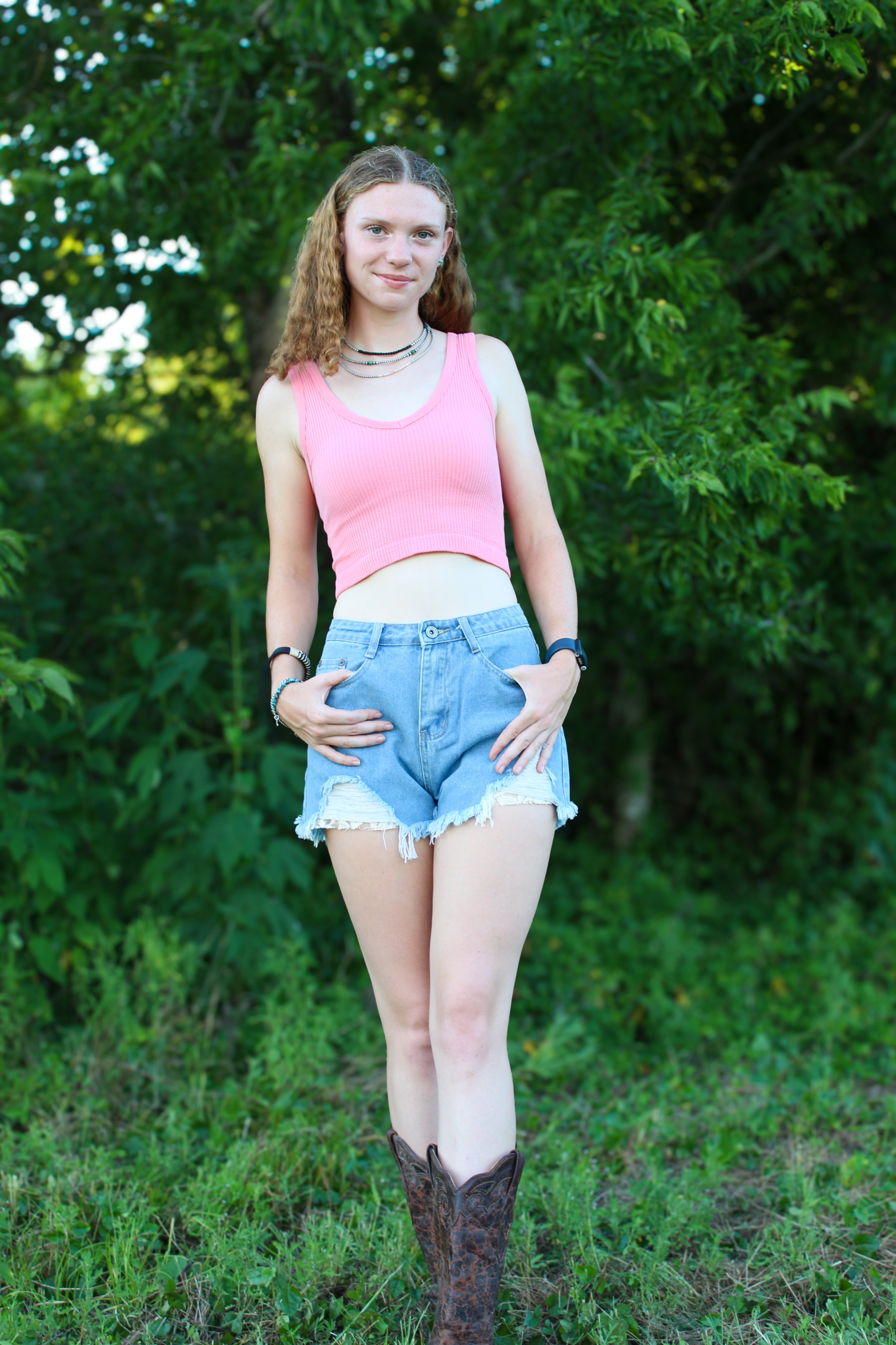 Denim & Lace Shorts- Blue and Black
