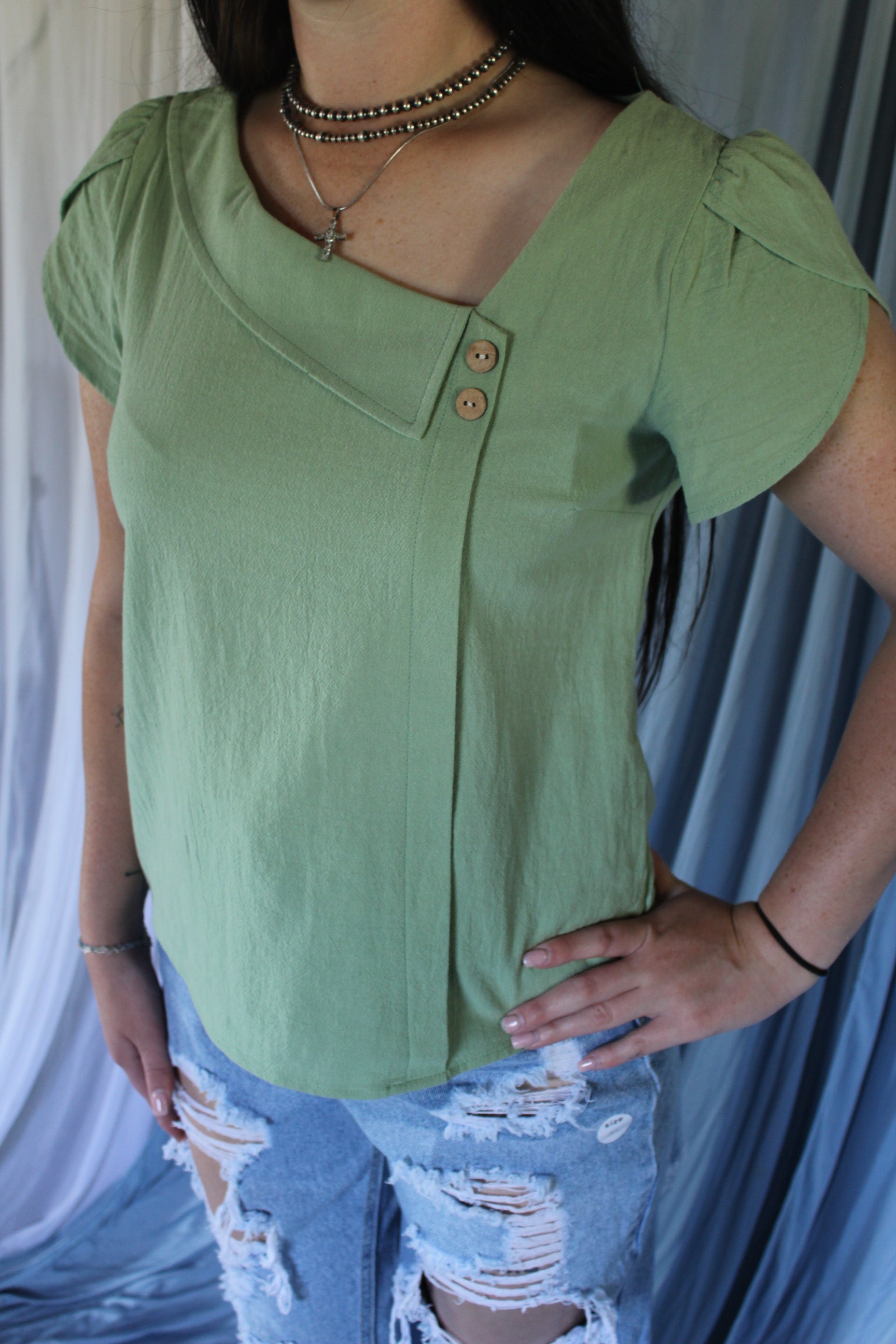 Sage Serenity Button top