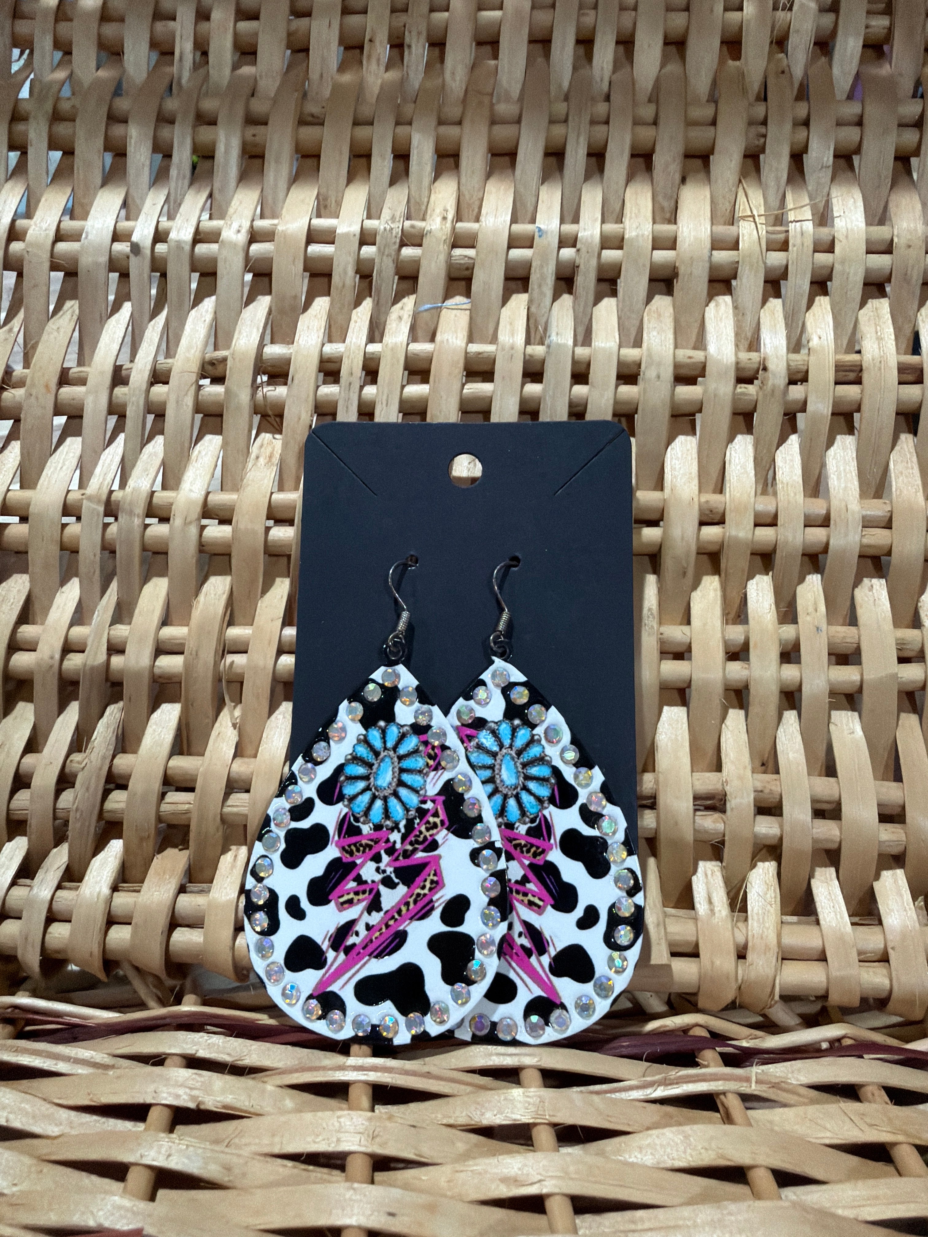 Lightning Strike Oval Earrings