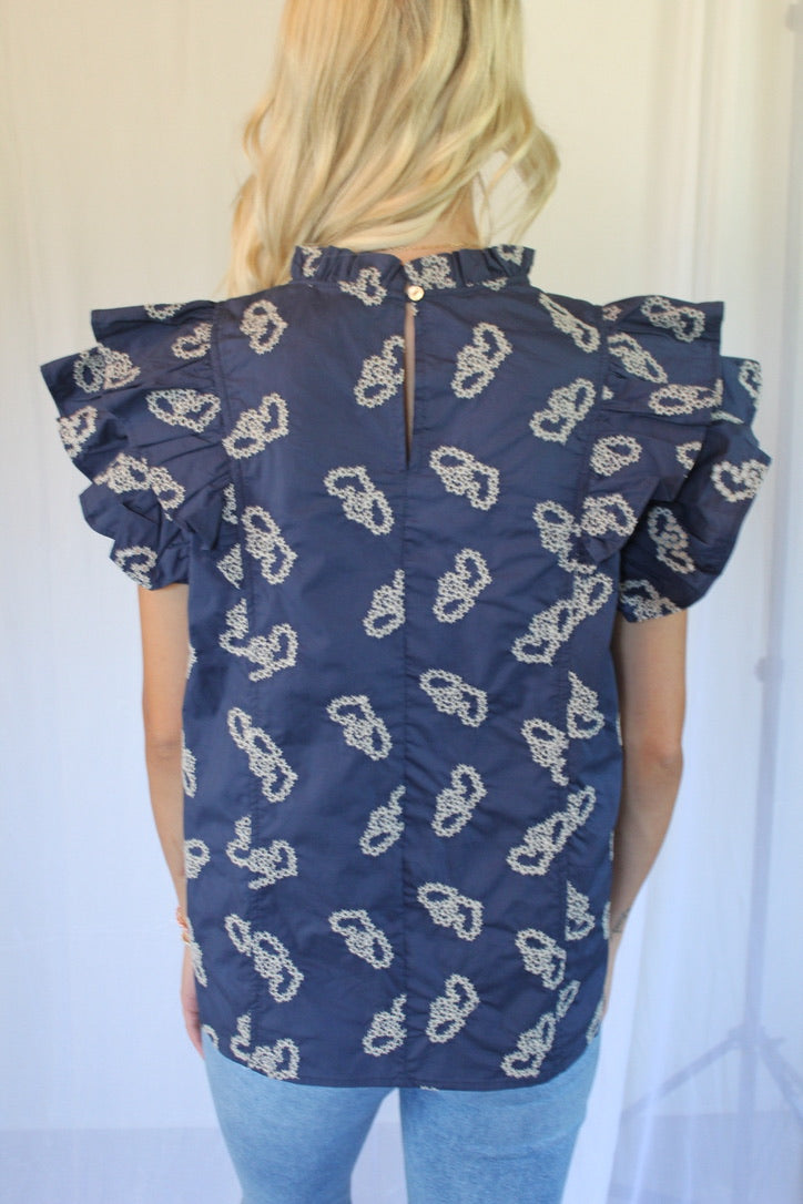 Lovely In Navy Blouse