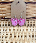 Pink Smiley W/ Cowboy Hat Earrings