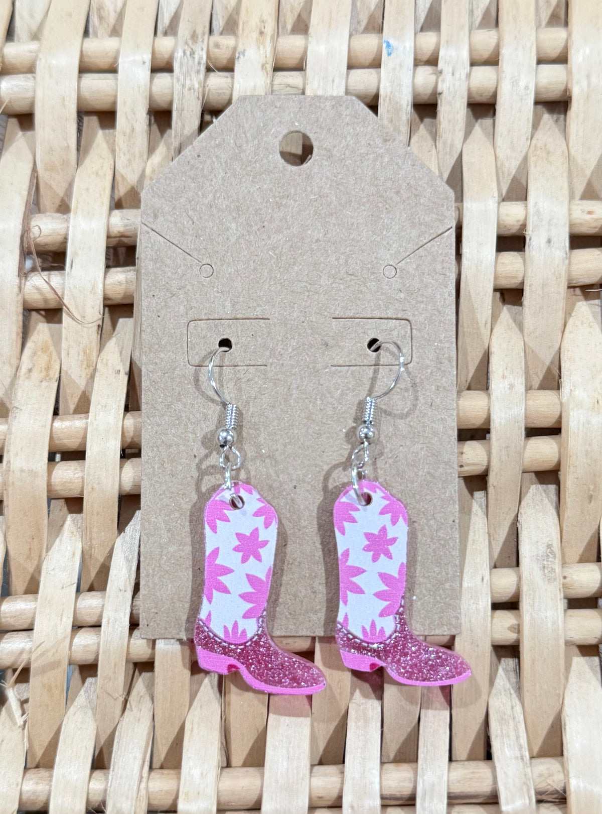 Pink Boot Earrings