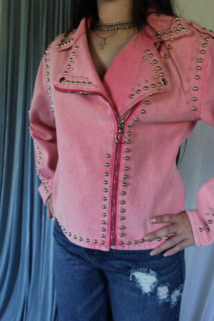 Pretty In Pink Denim Jacket