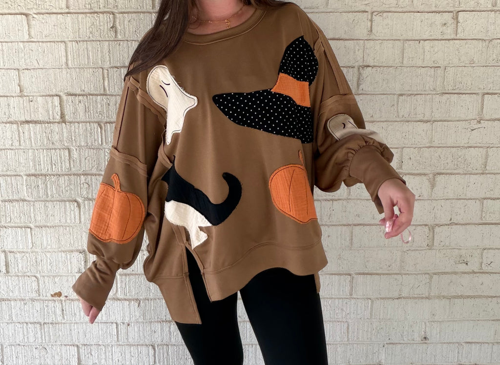 Patchwork Halloween Pullover
