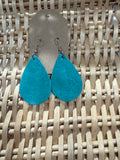 Handmade Turquoise Leather Earrings