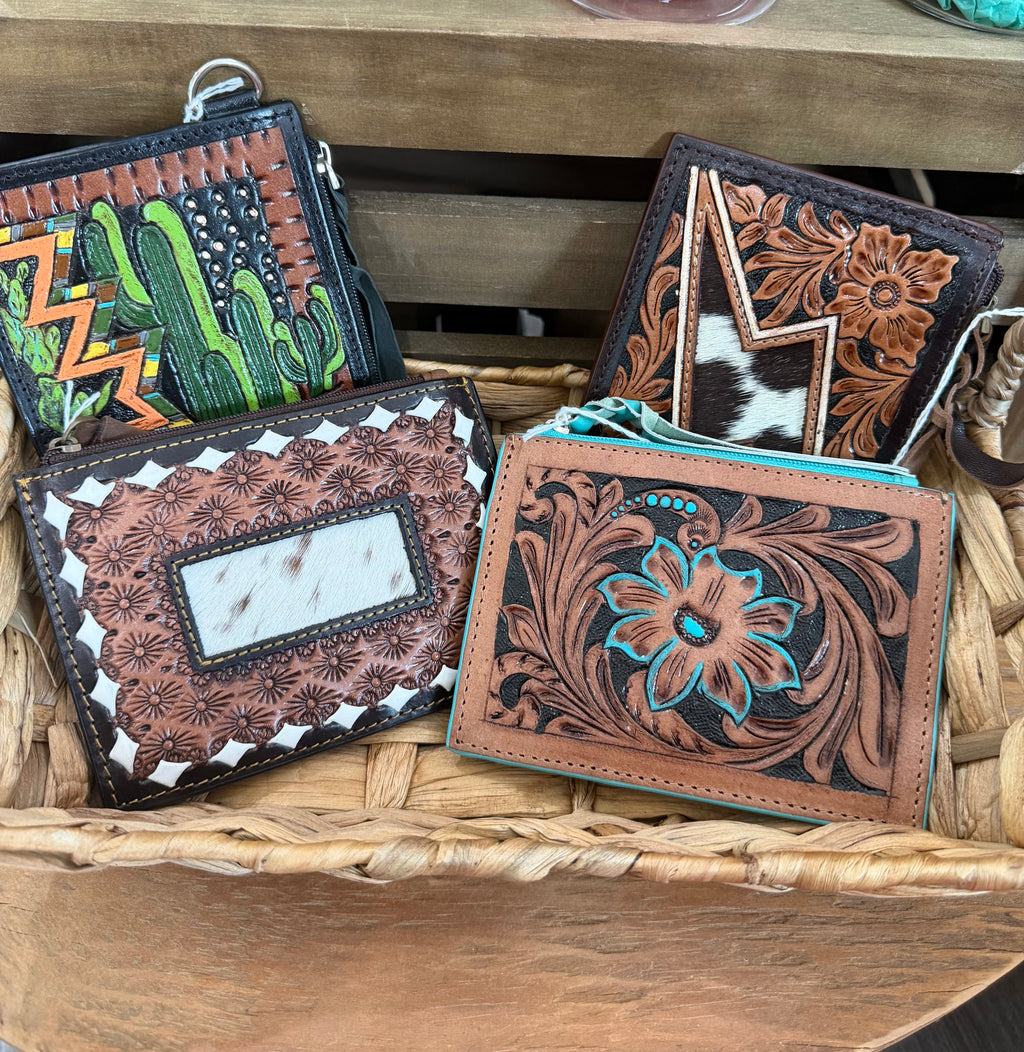 Leather Tooled Card Wallet
