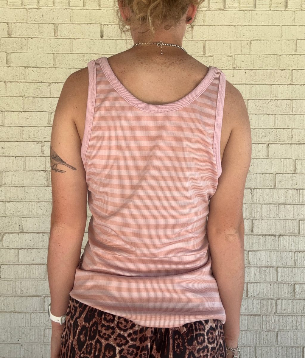 Reversible Pink Stripe Tank