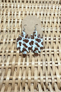 Brown Cowprint Aztec Earrings