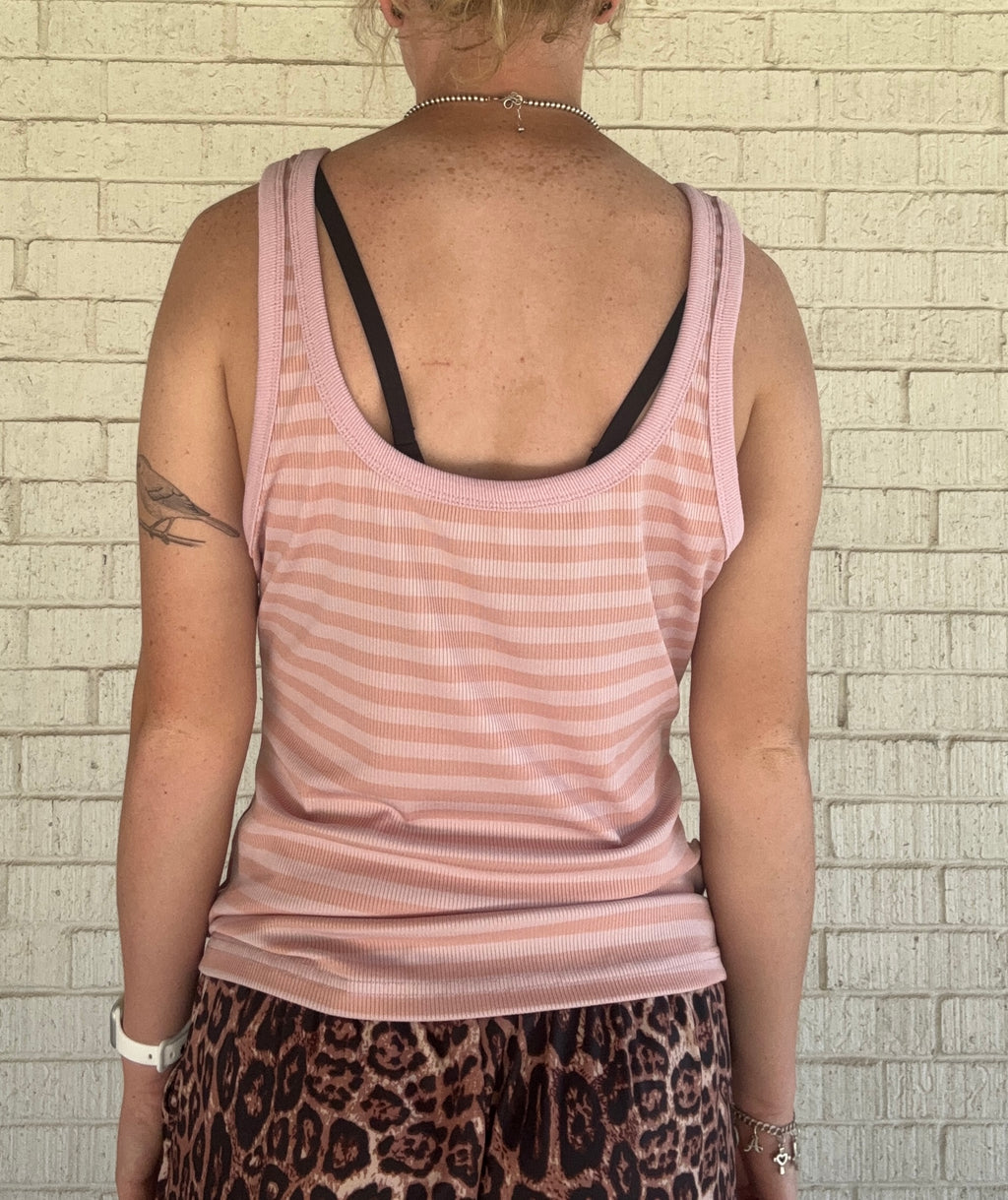 Reversible Pink Stripe Tank