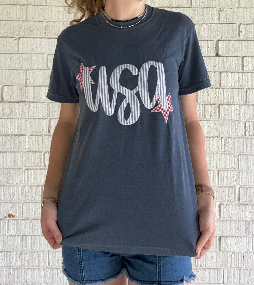 USA Embroidered Tee