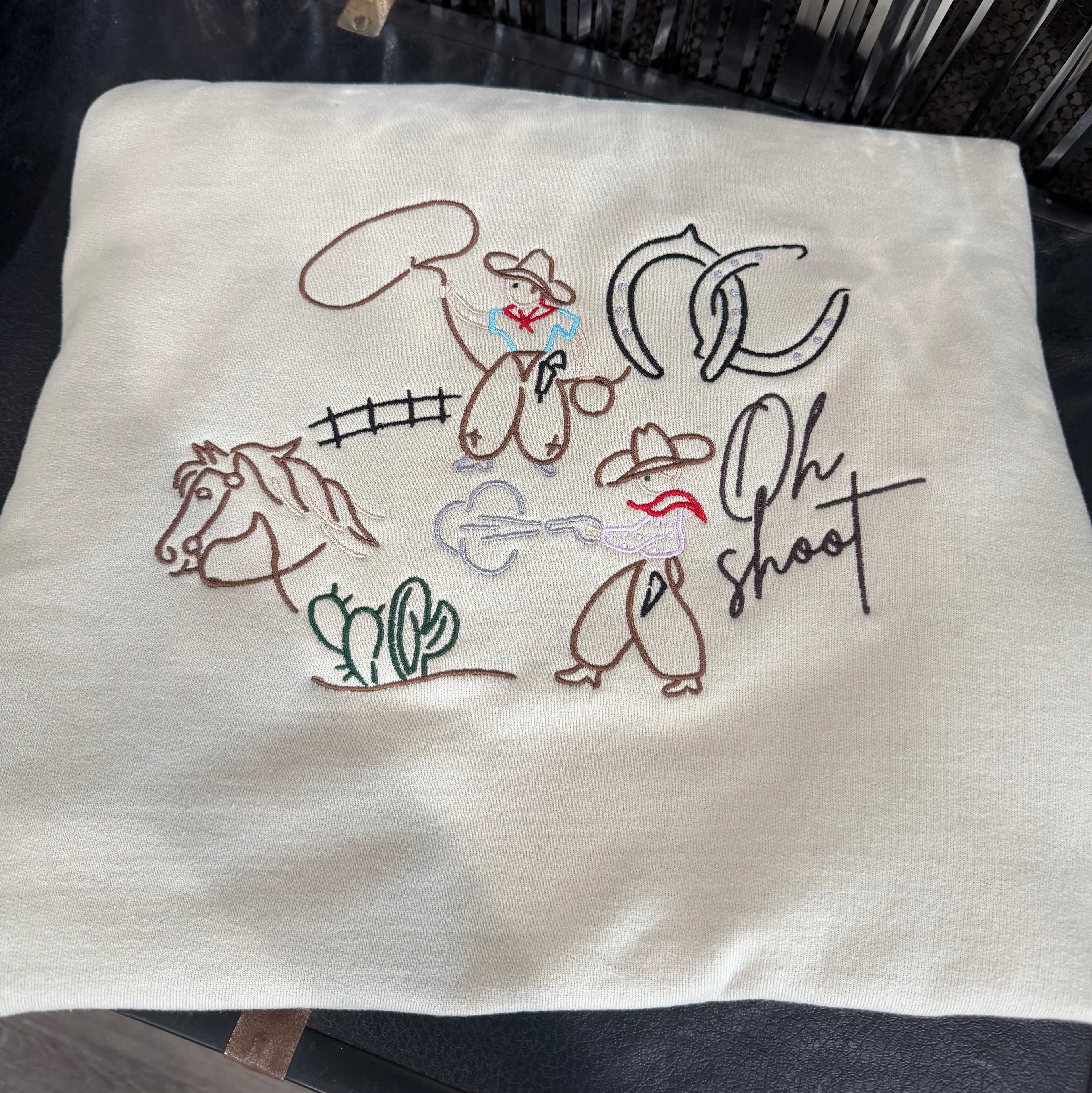 “Oh Shoot” Embroidered Sweatshirt