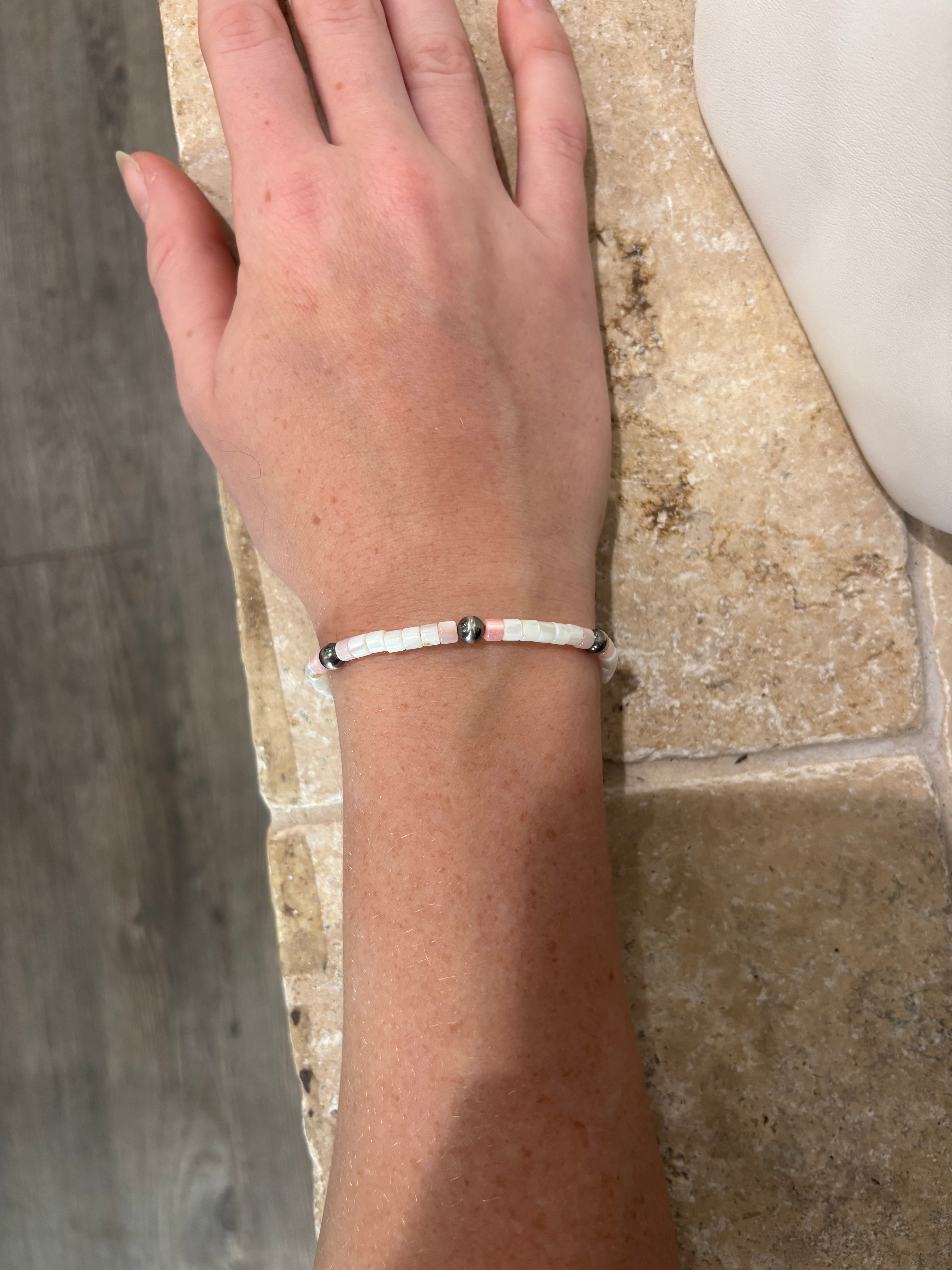 Shell and Sterling Bracelet