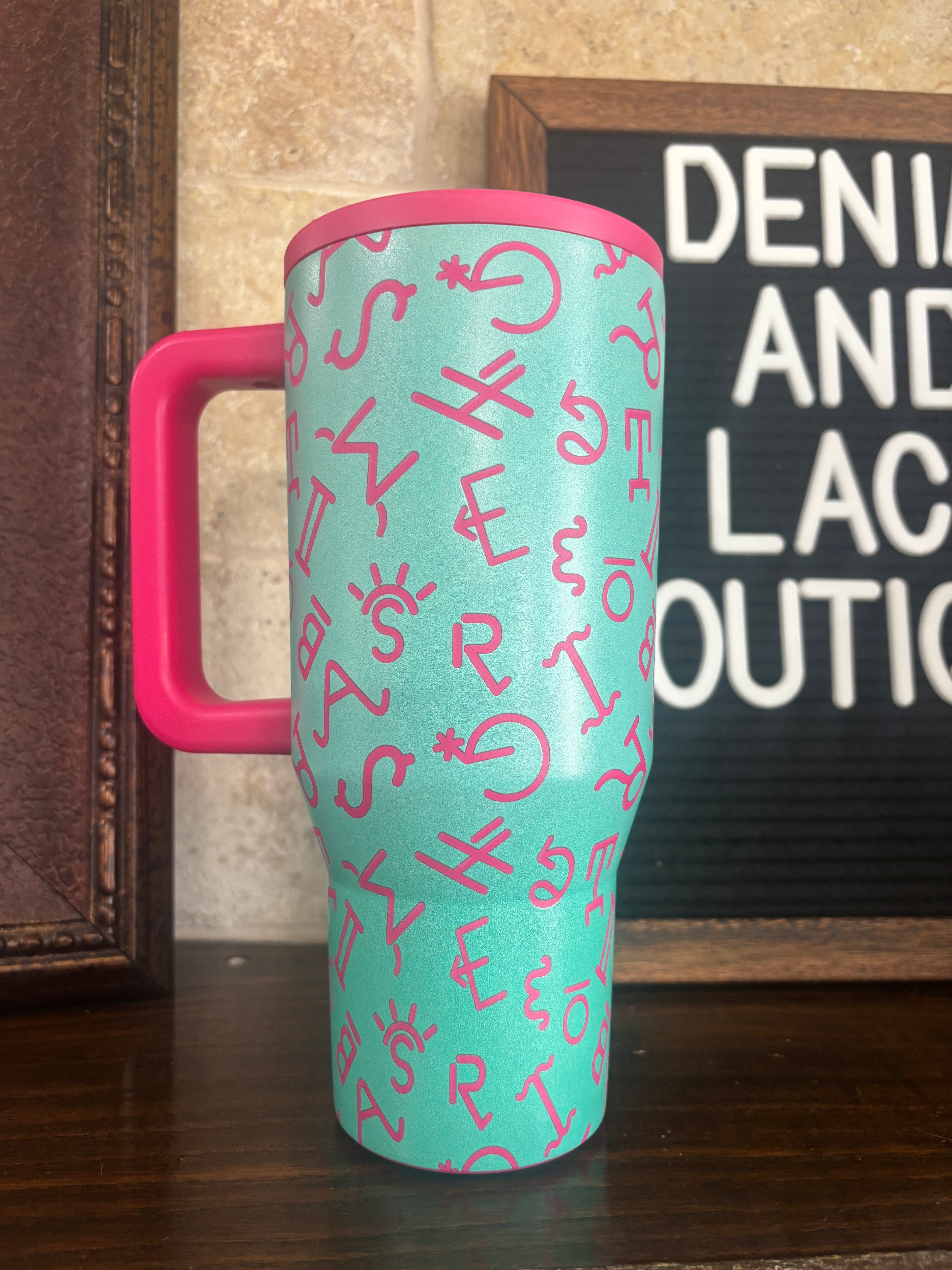 Branded Teal/Pink 32oz Tumbler