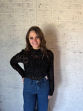 Black Leopard Mesh Top