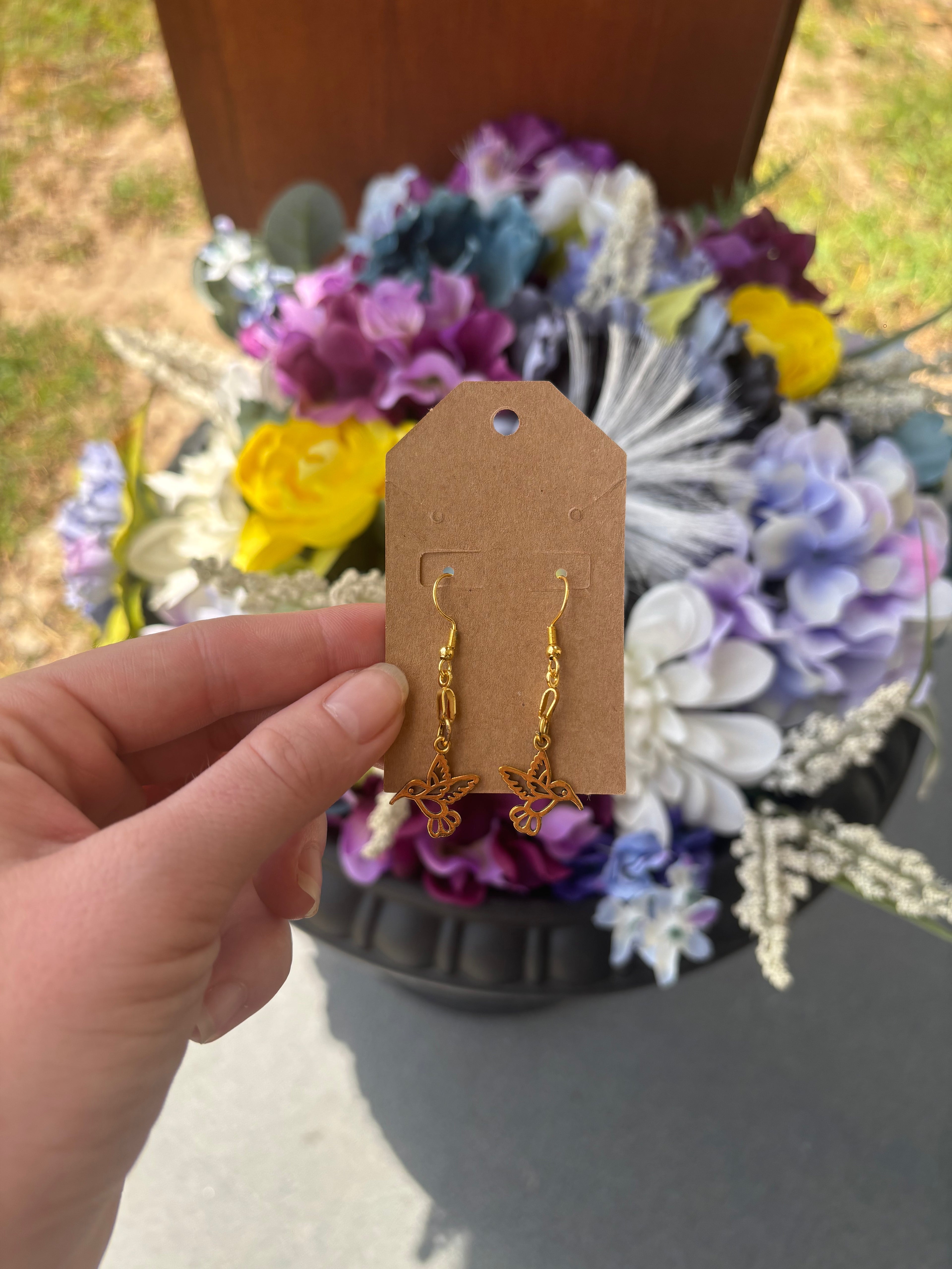 Gold Bird Earrings