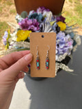 Red Turquoise Bar Earrings