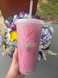 Stay Positive Glitter Cup