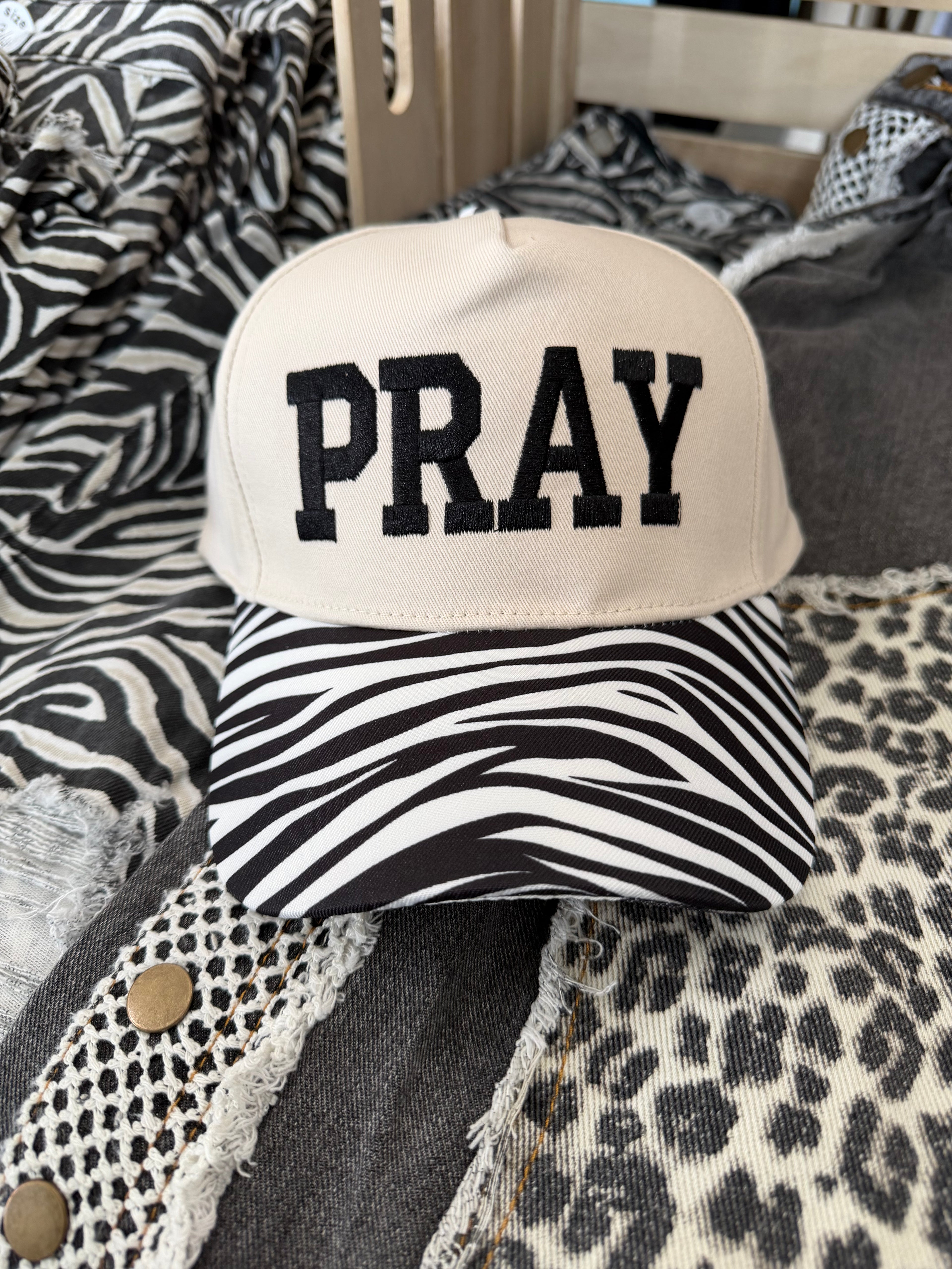 Zebra Pray Trucker Hat