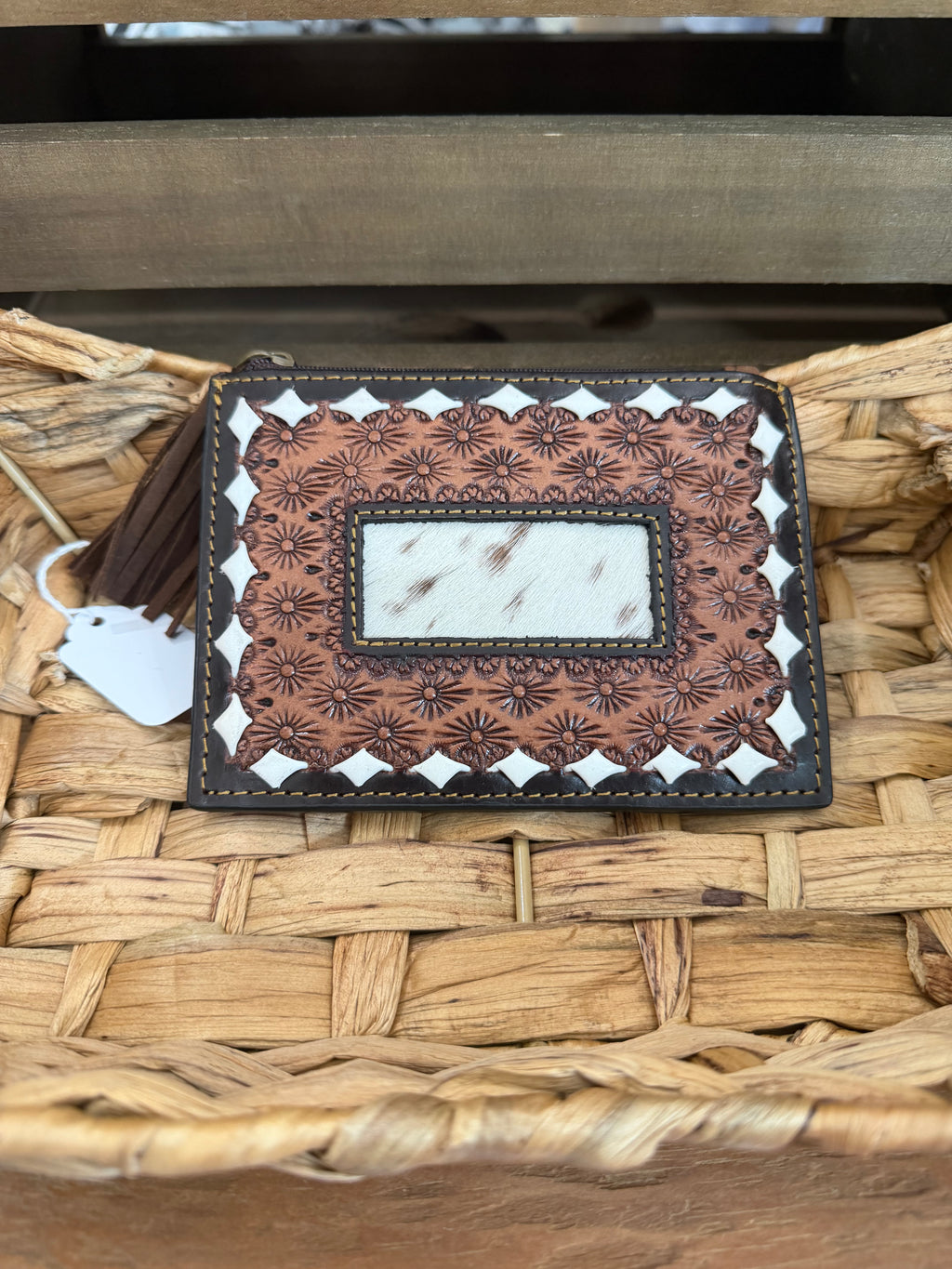 Leather Tooled Card Wallet