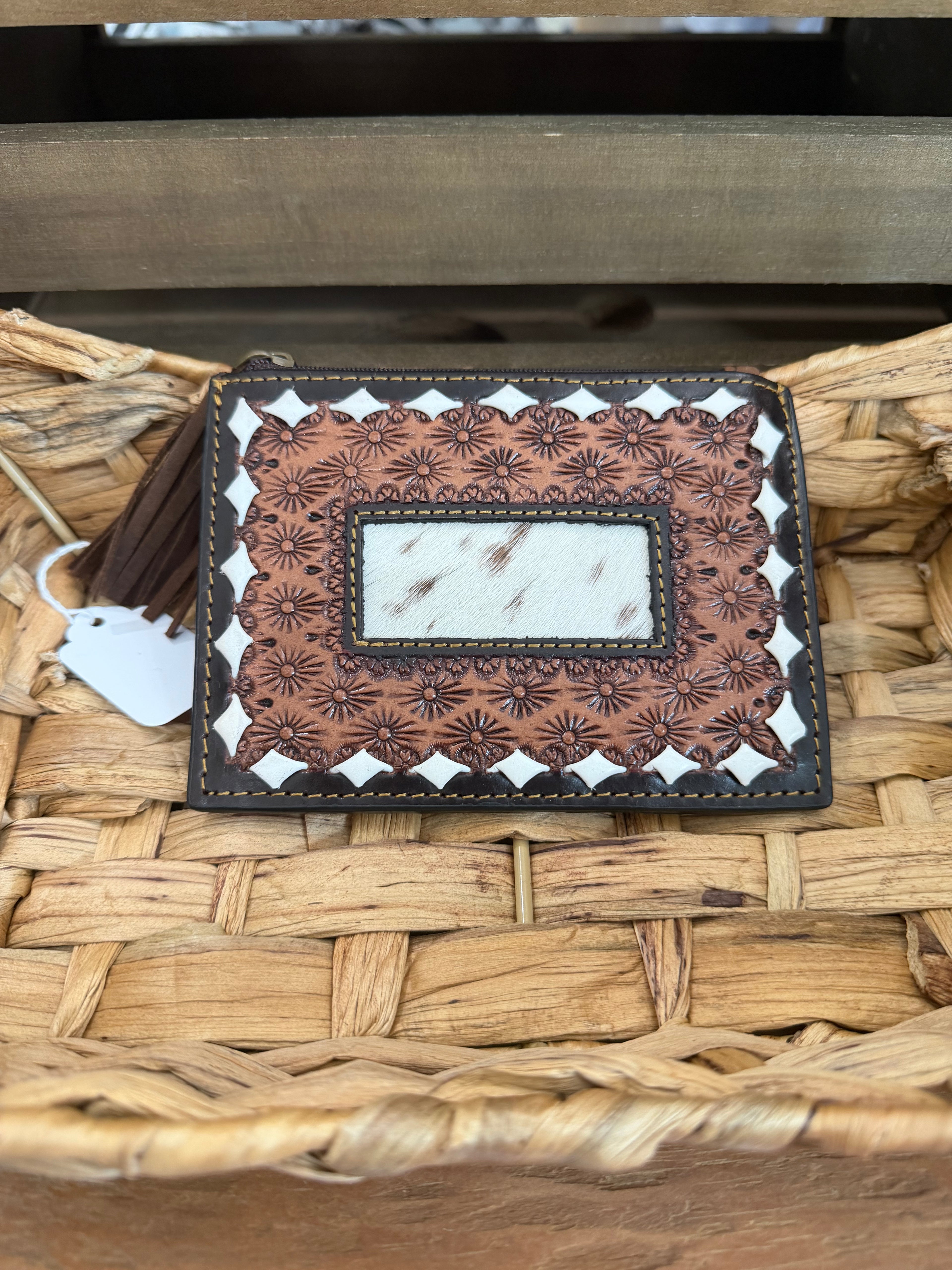 Leather Tooled Card Wallet