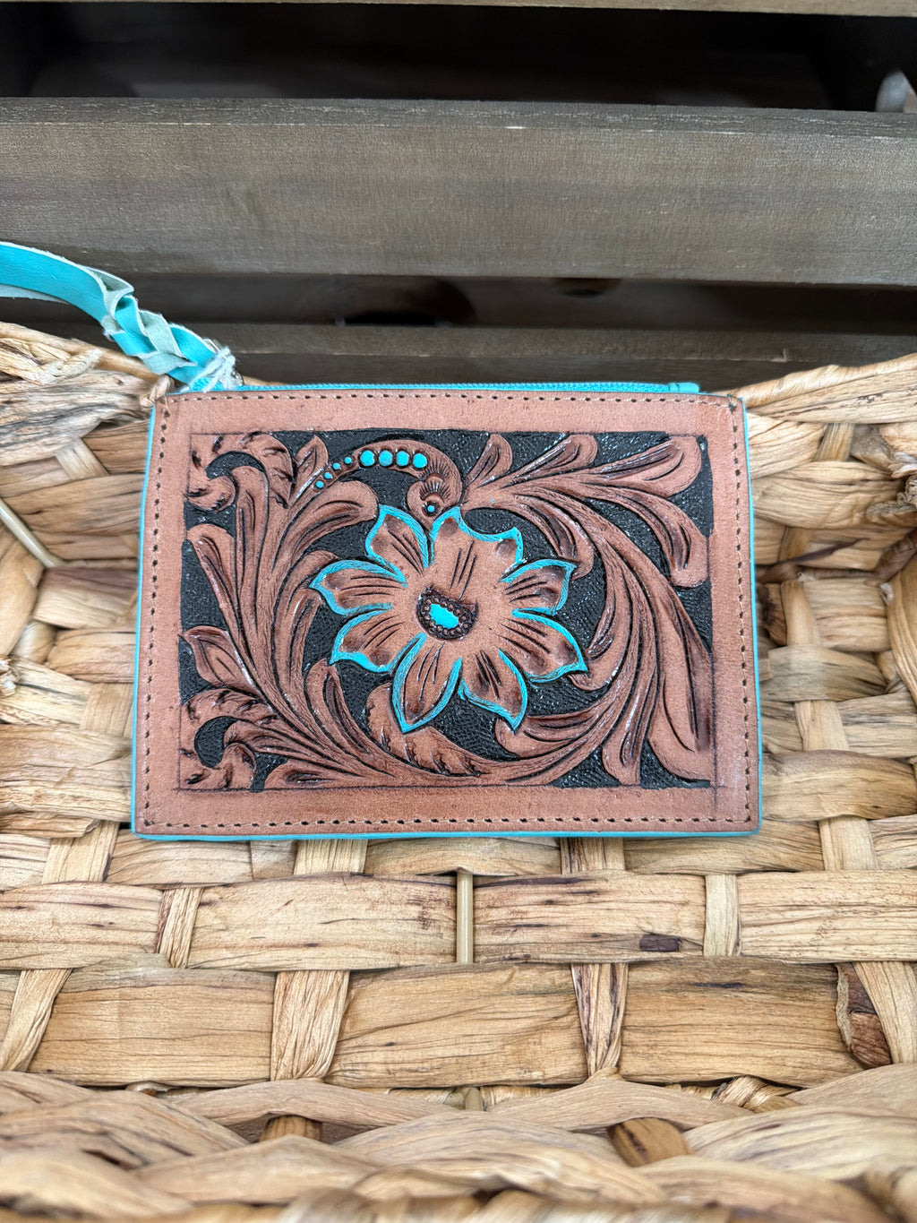 Leather Tooled Card Wallet