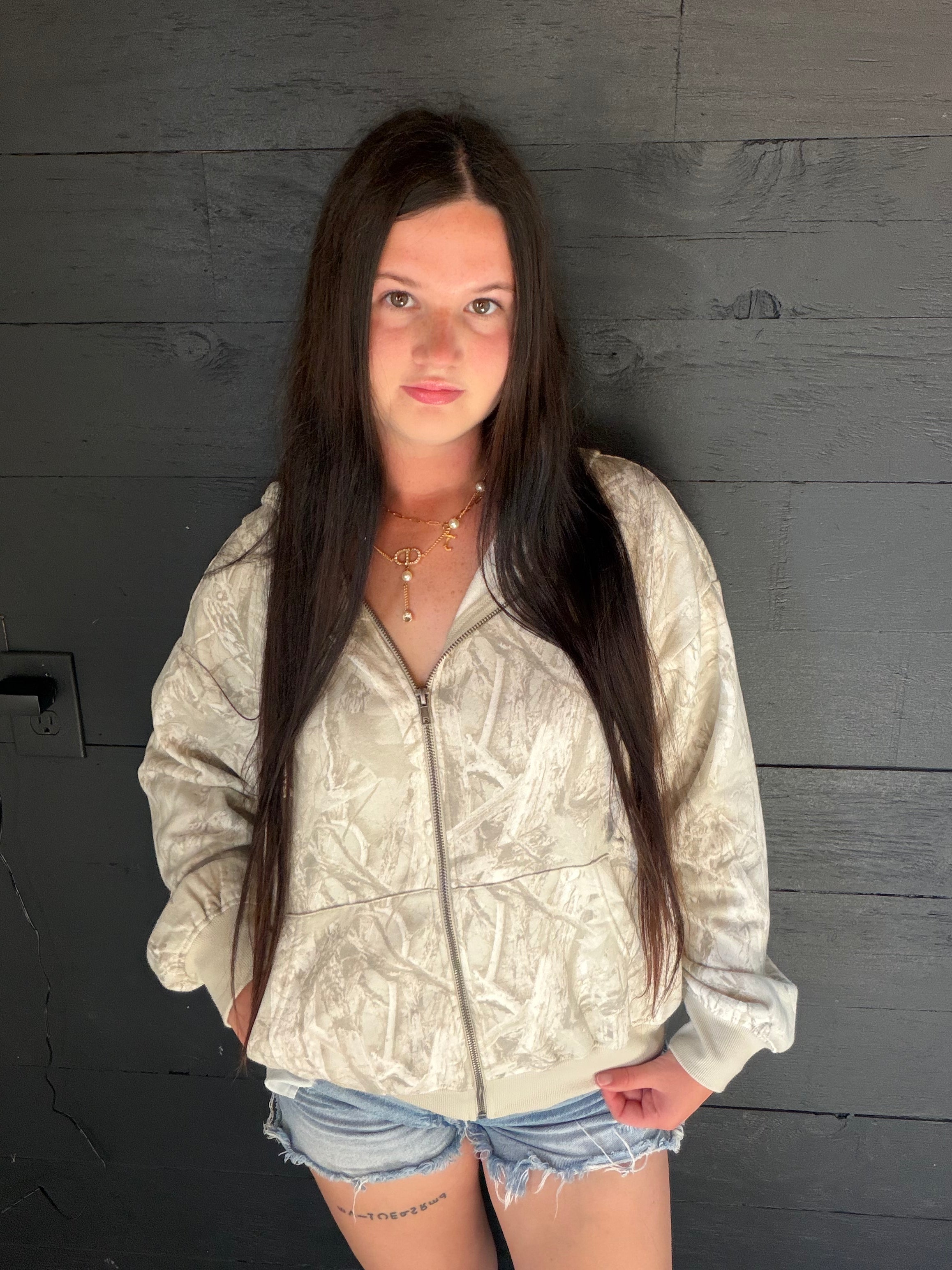 Camo Zip Up Hoodie