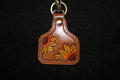 Cowtag Tooled Flower Keychain