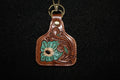 Cowtag Tooled Flower Keychain