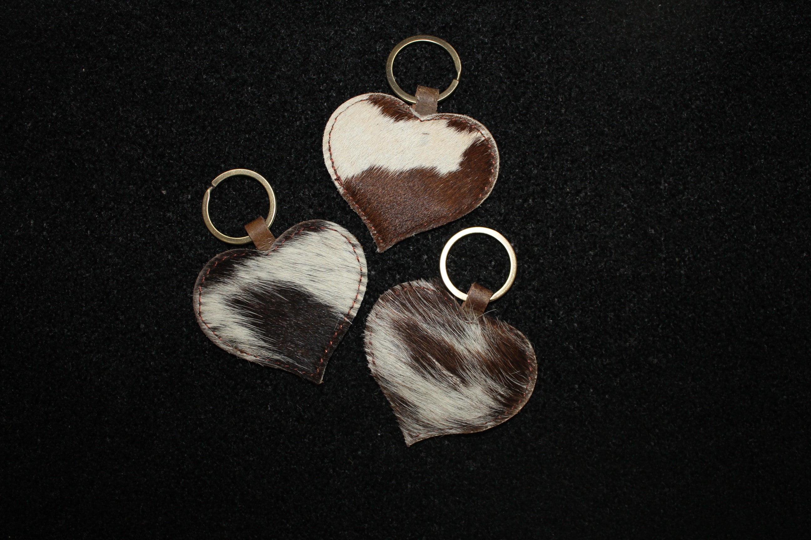 Heart Cowhide Keychain