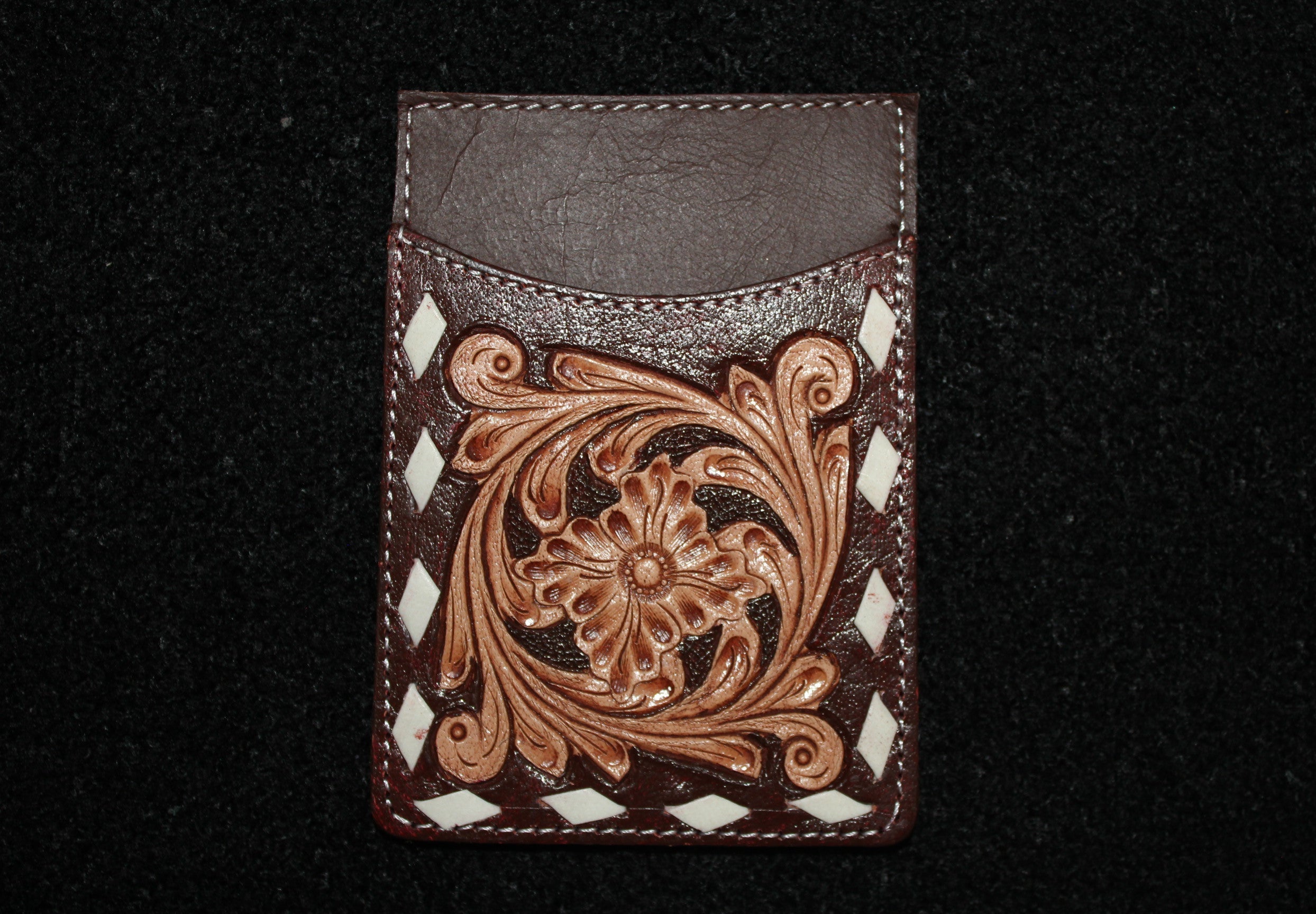 Tooled Leather Credit Card Holder